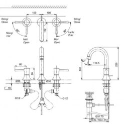Vòi lavabo nóng lạnh LN TOTO TLS02201BA