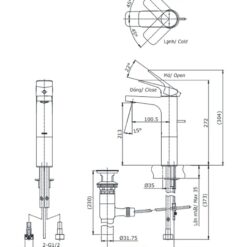 Vòi lavabo nóng lạnh Rei-S TOTO TTLR302FV-1R