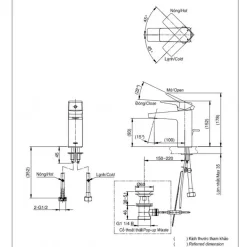 Vòi lavabo nóng lạnh RUFICE TOTO TVLM108RU 10 Vòi lavabo nóng lạnh RUFICE TOTO TVLM108RU