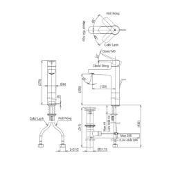 Vòi lavabo nóng lạnh TOTO TLS06305V 5 Vòi lavabo nóng lạnh TOTO TLS06305V