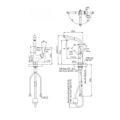 Vòi lavabo nóng lạnh TOTO TLS083J0V dây rút