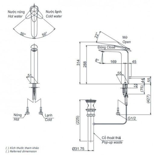 Vòi lavabo nóng lạnh ZA TOTO TLP03301A1