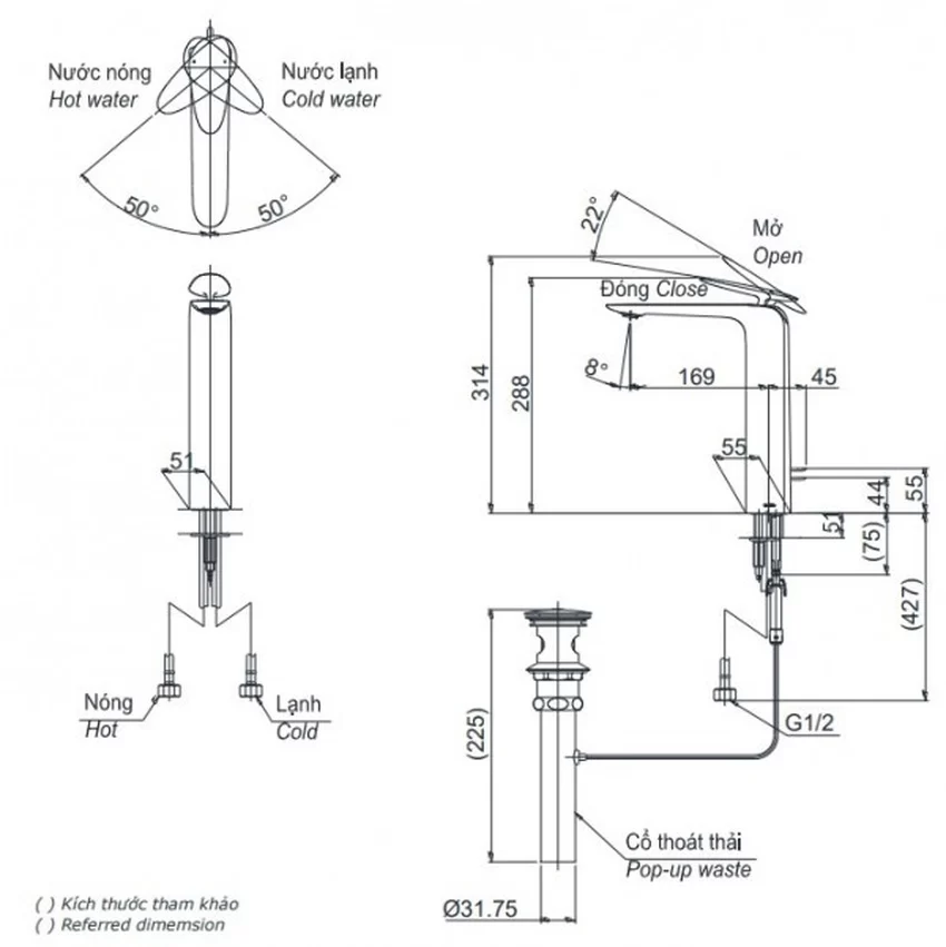 Vòi lavabo nóng lạnh ZA TOTO TLP03301A1 16 Vòi lavabo nóng lạnh ZA TOTO TLP03301A1