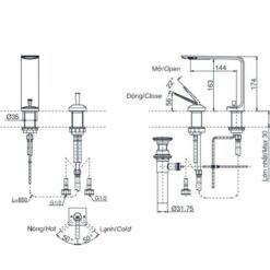 Vòi lavabo nóng lạnh ZL TOTO TLP02304B