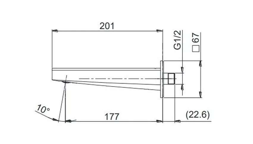 Vòi xả bồn âm tường GB TOTO TBG10001B - Hình 6 Vòi xả bồn âm tường GB TOTO TBG10001B - Hình 6