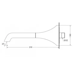 Vòi xả bồn âm tường GC TOTO TBG08001B 12 Vòi xả bồn âm tường GC TOTO TBG08001B