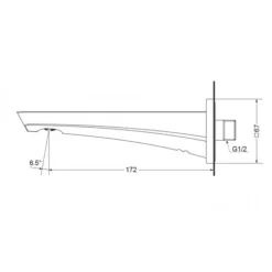 Vòi xả bồn âm tường GE TOTO TBG07001B 13 Vòi xả bồn âm tường GE TOTO TBG07001B