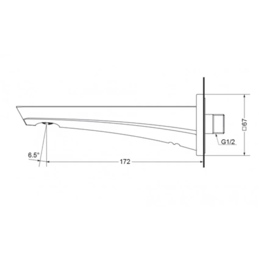 Vòi xả bồn âm tường GE TOTO TBG07001B 7 Vòi xả bồn âm tường GE TOTO TBG07001B