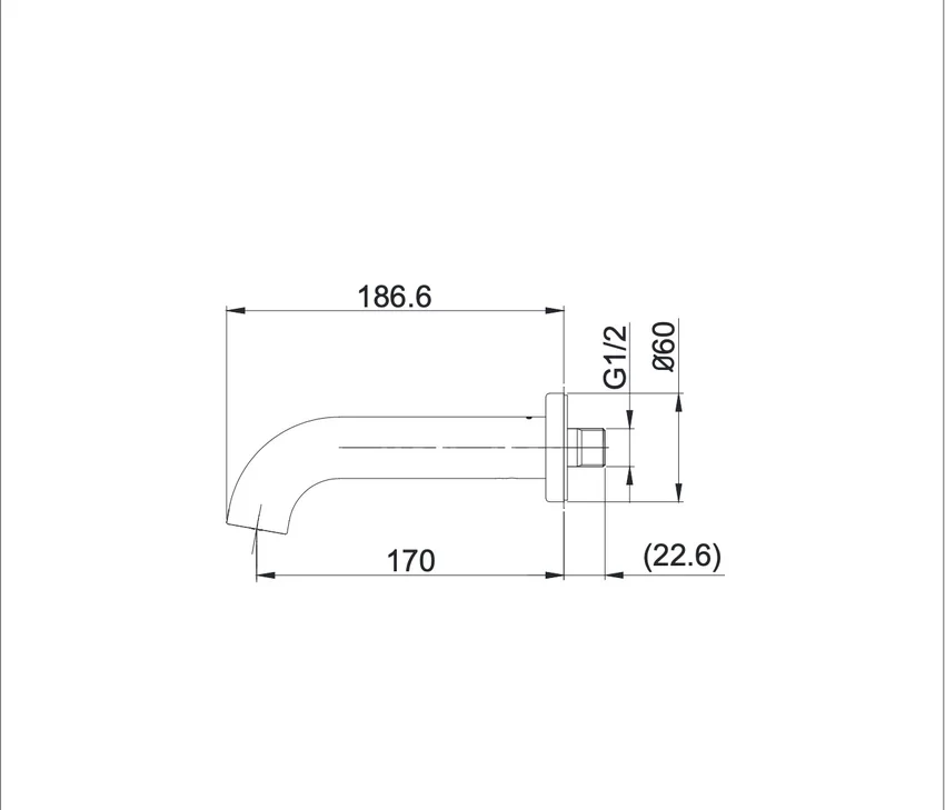 Vòi xả bồn âm tường GF TOTO TBG11001B - Hình 5 Vòi xả bồn âm tường GF TOTO TBG11001B - Hình 5
