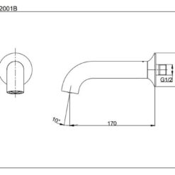 Vòi xả bồn âm tường LN TOTO TBS02001B