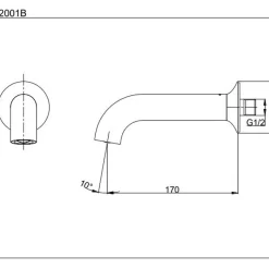 Vòi xả bồn âm tường LN TOTO TBS02001B 13 Vòi xả bồn âm tường LN TOTO TBS02001B