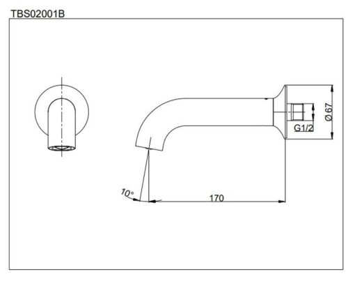 Vòi xả bồn âm tường LN TOTO TBS02001B