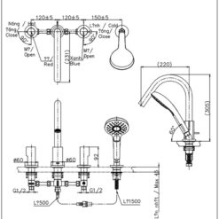 Vòi xả bồn âm tường ZL TOTO TBP02001B