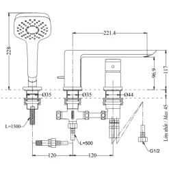 Vòi xả bồn tắm nóng lạnh TOTO TBG02305AA (TBG02305B) 20 Vòi xả bồn tắm nóng lạnh TOTO TBG02305AA (TBG02305B)