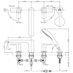 Vòi xả bồn tắm nóng lạnh TOTO TBG04202BB (TBG04202B)