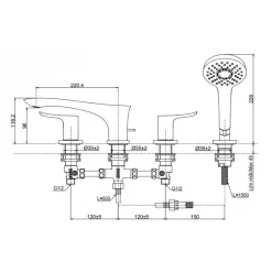 Vòi xả bồn tắm TOTO TBG01202BB nóng lạnh kèm tay sen 10 Vòi xả bồn tắm TOTO TBG01202BB nóng lạnh kèm tay sen