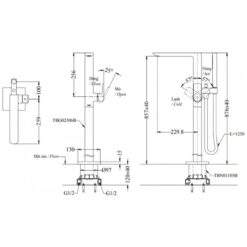 Vòi xả bồn tắm TOTO TBG02306BA TBN01105B đặt sàn nóng lạnh (kèm đế) 16 Vòi xả bồn tắm TOTO TBG02306BA TBN01105B đặt sàn nóng lạnh (kèm đế)
