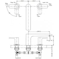 Vòi xả bồn tắm TOTO TBG04201BA nóng lạnh