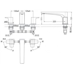 Vòi xả bồn tắm TOTO TBG07201B nóng lạnh 17 Vòi xả bồn tắm TOTO TBG07201B nóng lạnh