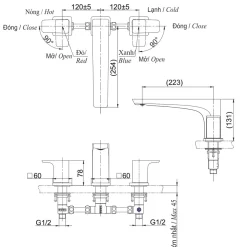 Vòi xả bồn tắm TOTO TBG07202A nóng lạnh 9 Vòi xả bồn tắm TOTO TBG07202A nóng lạnh