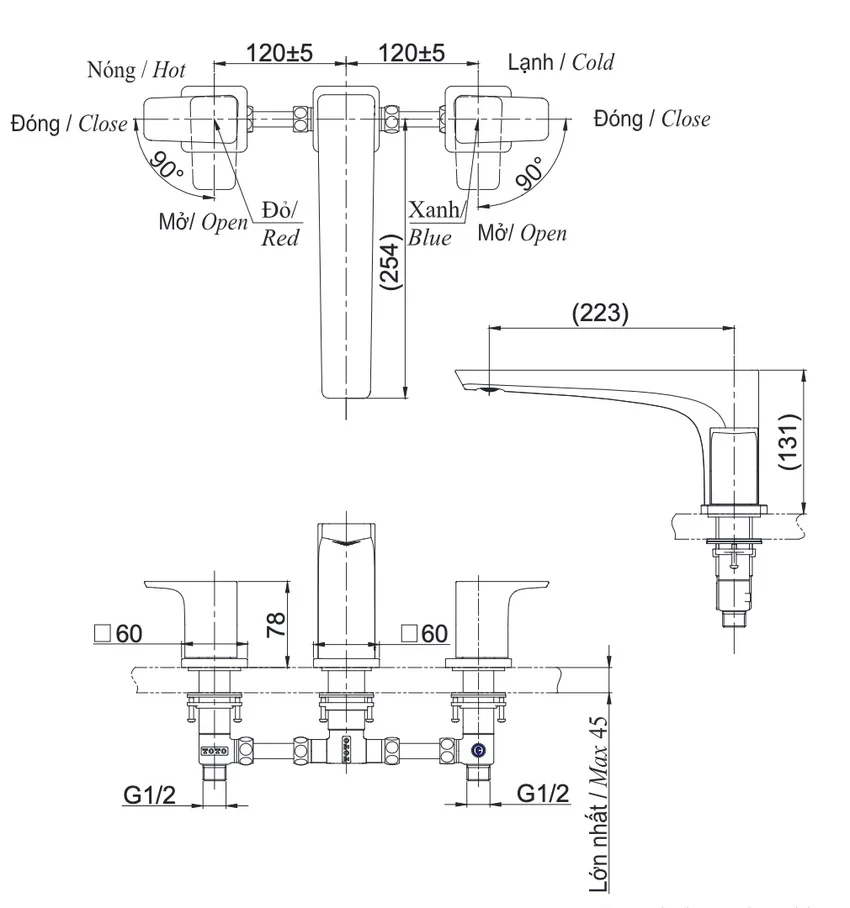 Vòi xả bồn tắm TOTO TBG07202A nóng lạnh - Mã SKU TBG07202A Vòi xả bồn tắm TOTO TBG07202A nóng lạnh - 4