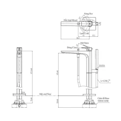 Vòi xả bồn tắm TOTO TBG07306AA TBN01105B đặt sàn nóng lạnh (kèm đế)
