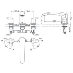 Vòi xả bồn tắm TOTO TBG09201B nóng lạnh