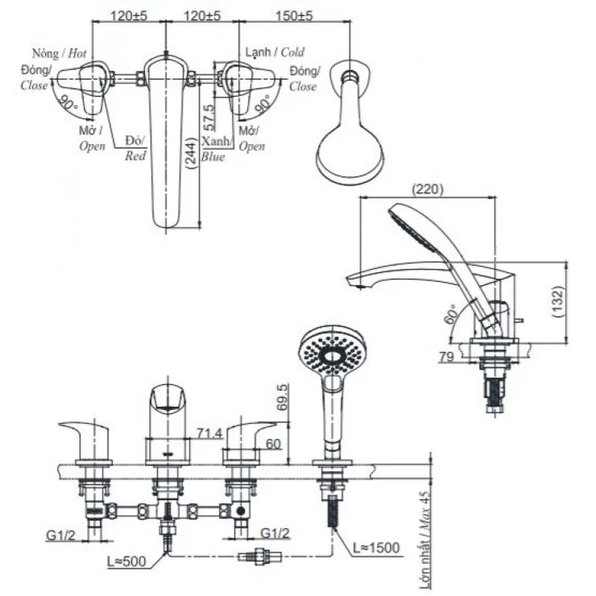 Ứng dụng của TBG09202A trong không gian phòng tắm Vòi xả bồn TOTO TBG09202A trong phòng tắm