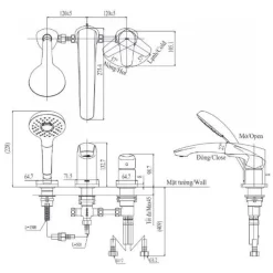 Vòi xả bồn tắm TOTO TBG09305AA nóng lạnh kèm tay sen 14 Vòi xả bồn tắm TOTO TBG09305AA nóng lạnh kèm tay sen