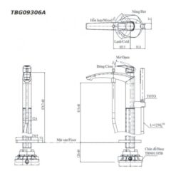 Vòi xả bồn tắm TOTO TBG09306AA đặt sàn nóng lạnh
