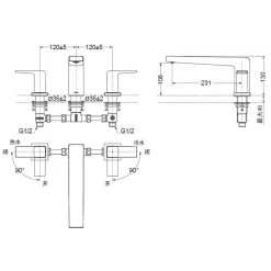 Vòi xả bồn tắm TOTO TBG10201B nóng lạnh 20 Vòi xả bồn tắm TOTO TBG10201B nóng lạnh