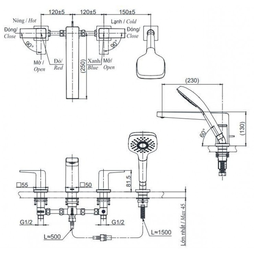 Sản phẩm TOTO TBG10202A - SKU: TBG10202A Vòi xả bồn tắm TOTO TBG10202A sang trọng - SKU: TBG10202A