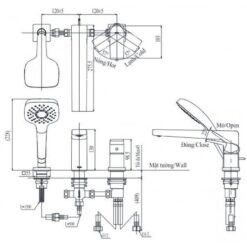 Vòi xả bồn tắm TOTO TBG10305AA nóng lạnh kèm tay sen