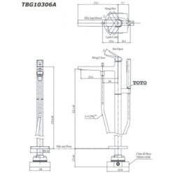 Vòi xả bồn tắm TOTO TBG10306AA đặt sàn nóng lạnh