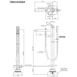Vòi xả bồn tắm TOTO TBG10306AA đặt sàn nóng lạnh 22 Vòi xả bồn tắm TOTO TBG10306AA đặt sàn nóng lạnh