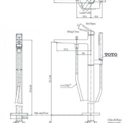 Vòi xả bồn tắm TOTO TBG10306AA TBN01105B đặt sàn nóng lạnh (kèm đế)