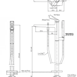 Vòi xả bồn tắm TOTO TBG10306AA TBN01105B đặt sàn nóng lạnh (kèm đế)