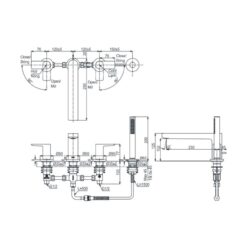 Vòi xả bồn tắm TOTO TBG13202A nóng lạnh kèm tay sen