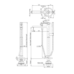 Vòi xả bồn tắm TOTO TBG13306A đặt sàn nóng lạnh