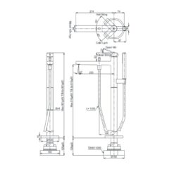 Vòi xả bồn tắm TOTO TBG13306A TBN01105B đặt sàn nóng lạnh (kèm đế)