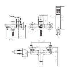 Vòi sen tắm gắn tường American Standard WF-0411 (WF0411) nóng lạnh