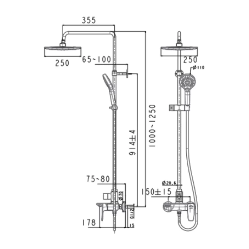 Bộ sản phẩm sen tắm American Standard WF-1772 Bộ sản phẩm sen tắm American Standard WF-1772