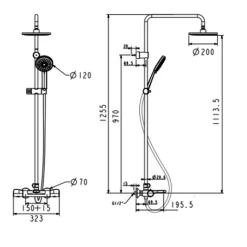 Bộ sen tắm cây đứng cảm biến nhiệt American Standard WF-4952 (WF4952) 19 Bộ sen tắm cây đứng cảm biến nhiệt American Standard WF-4952 (WF4952)