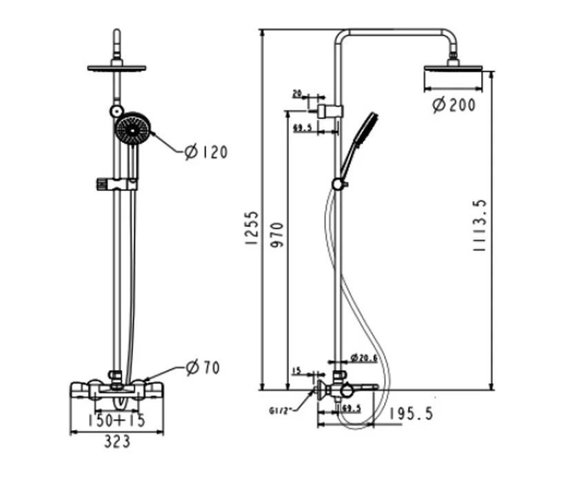 Bộ sen tắm cây đứng cảm biến nhiệt American Standard WF-4952 (WF4952) 11 Bộ sen tắm cây đứng cảm biến nhiệt American Standard WF-4952 (WF4952)