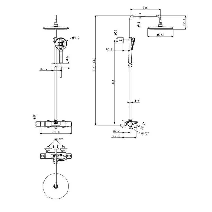 Bộ sen tắm cây đứng cảm biến nhiệt độ Loven American Standard WF-1M13 (WF1M13) 9 Bộ sen tắm cây đứng cảm biến nhiệt độ Loven American Standard WF-1M13 (WF1M13)