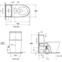 Bồn cầu 1 khối American Standard VF-1808PL (VF1808PL) nắp điện tử