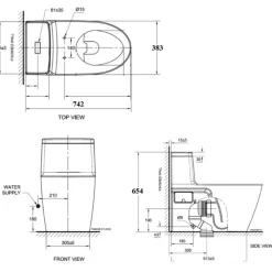 Bồn cầu 1 khối American Standard VF-1808PL (VF1808PL) nắp điện tử
