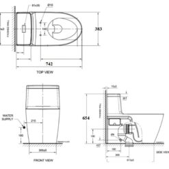 Bồn cầu 1 khối American Standard VF-1808PR (VF1808PR) nắp điện tử