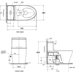 Bồn cầu 1 khối American Standard VF-1808PR (VF1808PR) nắp điện tử
