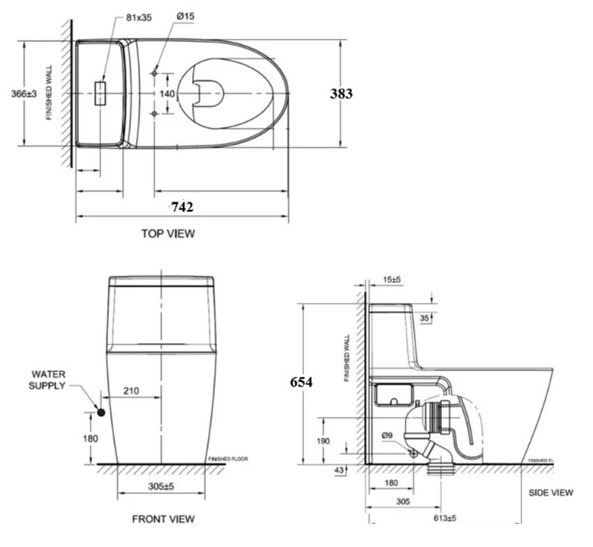 Bồn cầu 1 khối American Standard VF-1808PR Bồn cầu 1 khối American Standard VF-1808PR